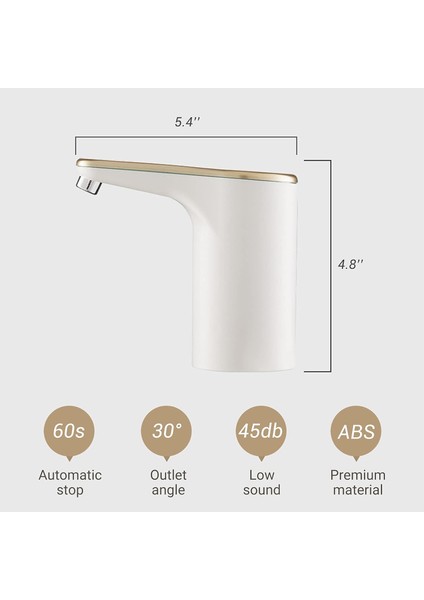 Su Şişesi Pompası, 5 Galon Su Sebili Pompası, Evrensel USB Şarjı 2-5 Galonluk Şişe Için Taşınabilir Su Içme Suyu Pompası, Taşınabilir Elektrikli Su Sürahisi Pompası (Yurt Dışından) fiyatları