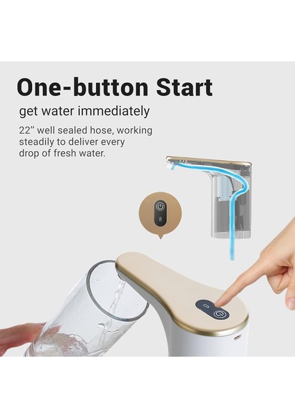 Su Şişesi Pompası, 5 Galon Su Sebili Pompası, Evrensel USB Şarjı 2-5 Galonluk Şişe Için Taşınabilir Su Içme Suyu Pompası, Taşınabilir Elektrikli Su Sürahisi Pompası (Yurt Dışından) modelleri