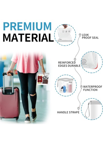 Temizle Seyahat Tuvalet Çantası 20X20CM Havaalanı Güvenlik Onaylı Sıvı Torbaları, Gri - 3 Adet, Seyahat Tuvalet Çantası (Yurt Dışından) fırsatları