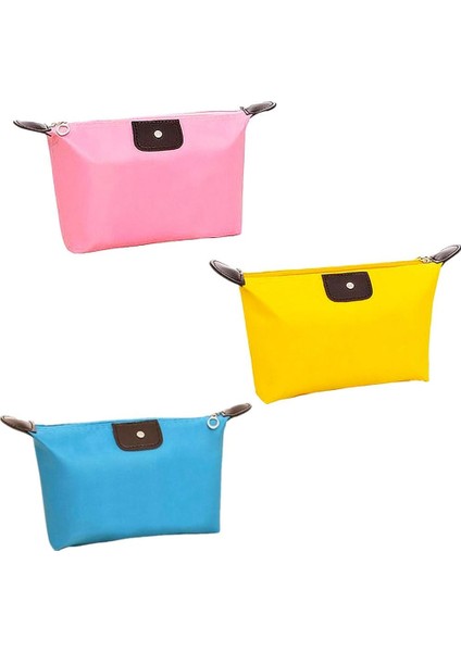 3 Parçalı Seyahat Çantası Seti - Su Geçirmez Saklama - Makyaj, Kozmetik, Tuvalet Ürünleri, Aksesuarlar Için Organizasyon Çantası - Erkekler ve Kadınlar Için Mavi, Pembe ve Sarı, Ma (Yurt Dışından)