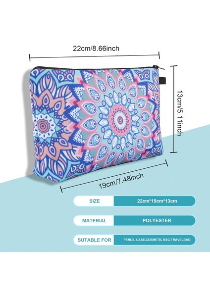 Küçük Kozmetik Çantası, 4 Adet Mandala Çiçek Desenli Kozmetik Çantası, Su Geçirmez Seyahat Kişisel Bakım Çantası, Çok Fonksiyonlu Saklama Çantası, Kızlar Için, MULTICOLOR00 (Yurt Dışından) fiyatları