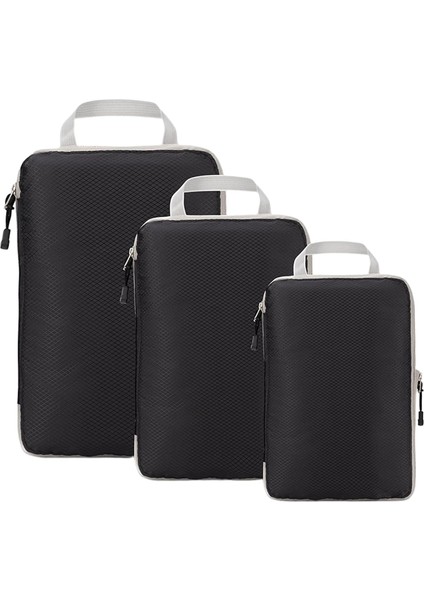 Düzenleyici Paketleme Küpleri 3 Adet Çok Işlevli Seyahat Saklama Çantası Temel Çanta Siyah (Yurt Dışından)