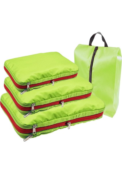 Bavul Için Paketleme Küpleri Seyahat Saklama Çantası Bagaj Saklama Çantası Ayakkabı Çantası ile Yeşil (Yurt Dışından)