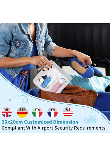 Temizle Seyahat Tuvalet Çantası 20X20CM Havaalanı Güvenlik Onaylı Sıvı Torbaları, Gri - 2 Adet, Seyahat Tuvalet Çantası (Yurt Dışından) modelleri