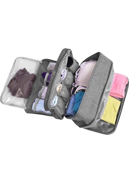 Taşınabilir Su Geçirmez Iç Çamaşırı Saklama Çantası Seyahat Sütyen Düzenleyici Iç Çamaşırı Çorapları Tuvalet Çantası Katman Kozmetik Çantası Kadın Erkek Için (Yurt Dışından)