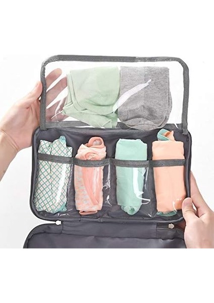 Taşınabilir Su Geçirmez Iç Çamaşırı Saklama Çantası Seyahat Sütyen Düzenleyici Iç Çamaşırı Çorapları Tuvalet Çantası Katman Kozmetik Çantası Kadın Erkek Için (Yurt Dışından) modelleri