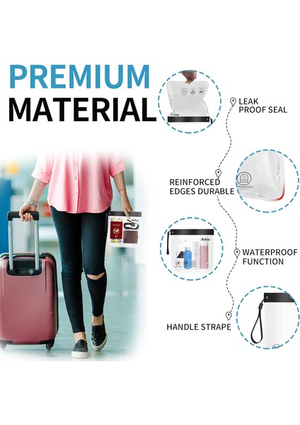 Temizle Seyahat Tuvalet Çantası 20X20CM Havaalanı Güvenlik Onaylı Sıvı Torbaları, Siyah - 3 Adet, Seyahat Tuvalet Çantası (Yurt Dışından) fırsatları