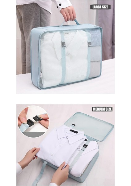 8 Parça Paketleme Küpü Seti, Seyahat Bavul Düzenleyici Saklama Çantaları Bavul Paketleme Kılıfları Güncellenmiş Tuvalet Çantası, Çamaşır Çantası ve Ayakkabı Çantası Dahil (Bej) (Yurt Dışından) indirimleri