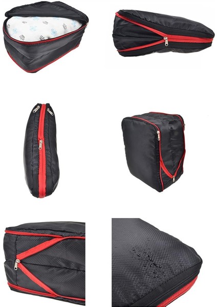 Bavul Için Paketleme Küpleri, Seyahat Saklama Çantası, Ayakkabı Çantalı Bagaj Saklama Çantası, Siyah (Yurt Dışından) modelleri