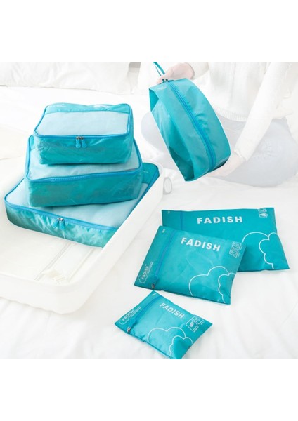 Taşınabilir Bagaj Düzenleyici,7 Adet Seyahat Organizatör Saklama Poşetleri Seti Bavul Elbise Ayakkabı Sınıflandırılmış Çantalar Taşınabilir Bagaj Organizatör Seyahat Kıyafetleri Dü (Yurt Dışından)