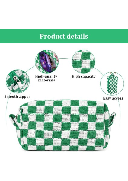 2 Adet Damalı Makyaj Çantaları, Fermuarlı Taşınabilir Seyahat Tuvalet Çantası, Kadınlar Için Makyaj Çantası Saklama Kozmetik Çantası, Pembe ve Yeşil (Yurt Dışından) fırsatları