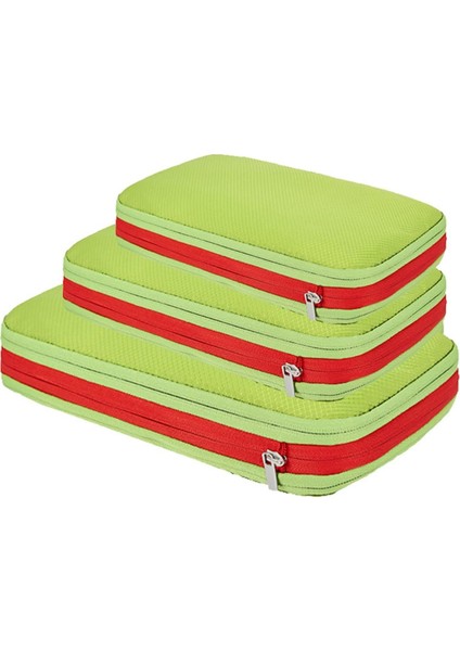 Seyahat Organizatör Çantaları 3 Adet Çok Işlevli Seyahat Küpleri Bavul Su Geçirmez Saklama Çantası Seti Yeşil (Yurt Dışından)