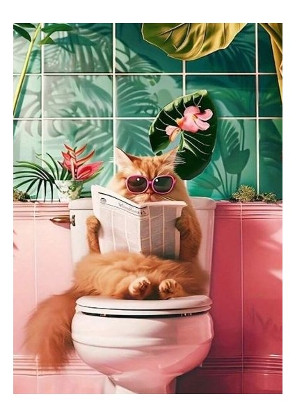 Wc Kedi 2 Komik Kanvas Tablo Ev Duvar Salon Ofis Dükkan Hediyelik Dekarasyon Süsü fiyatları