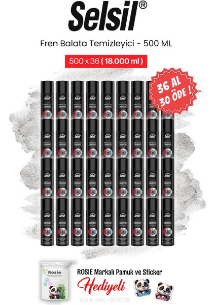 500 Ml, 36 Al 30 Öde Fren Balata Temizleyici Sprey ve Rosie Pamuk