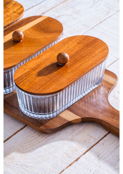 Gemmy 3 Lü Akasya Tepsili Sunumluk Seti fiyatları