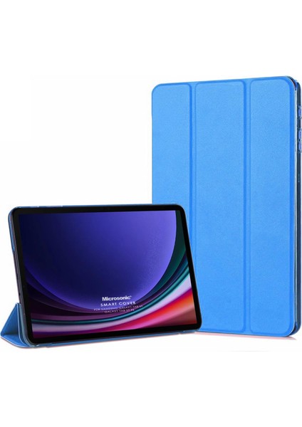 Samsung Galaxy Tab S10 Fe Kılıf Slim Translucent Back Smart Cover Mavi