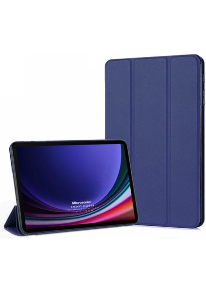 Samsung Galaxy Tab S10 Fe Kılıf Slim Translucent Back Smart Cover Lacivert