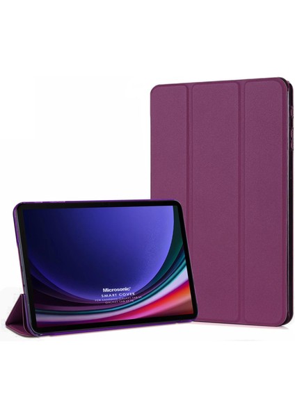 Samsung Galaxy Tab S10 Fe Kılıf Slim Translucent Back Smart Cover Mor