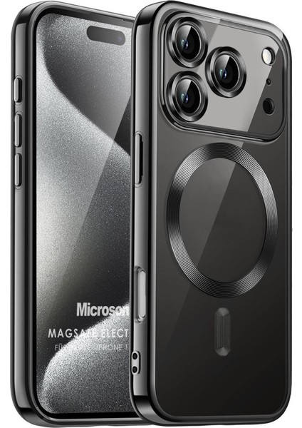 Apple iPhone 17 Pro Max Kılıf Magsafe Luxury Electroplate Siyah