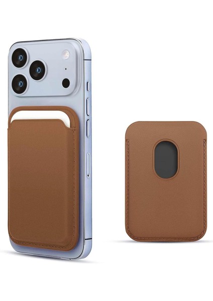 Apple iPhone 17 Pro Leather Wallet Magsafe Kahverengi