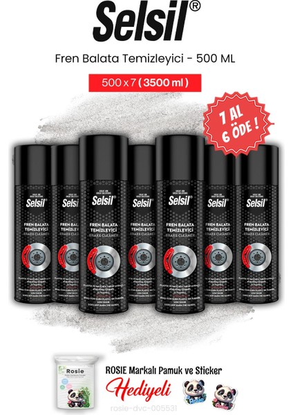 Fren Balata Temizleyici Sprey, 500 ml 7 Al 6 Öde ve Rosie Pamuk