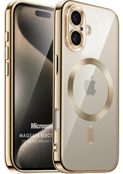 Apple iPhone 17 Kılıf Magsafe Luxury Electroplate Gold