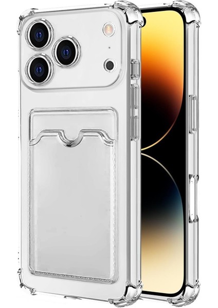 Apple iPhone 17 Pro Max Card Slot Shock Kılıf Şeffaf