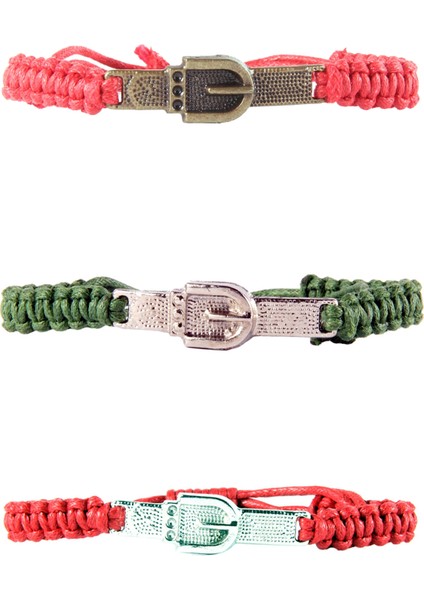 Örme Paracord Ip Kemer Tokası Figür Uniseks Bileklik Paketi