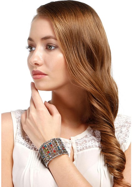 Renkli Taşlı Kelepçe Bilezik Paketi fiyatları