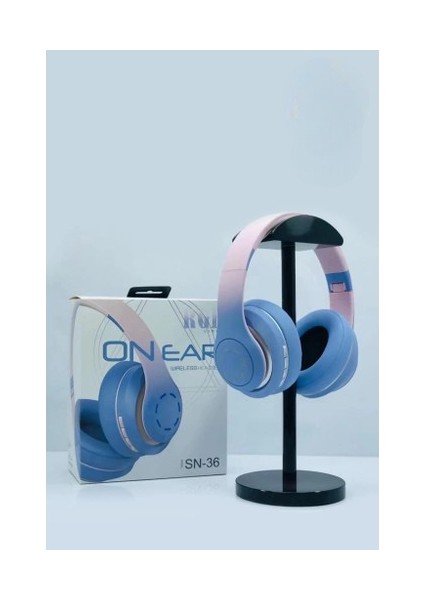 Sn-36 On-Ear Kafa Üstü Kablosuz Kulaklık Bluetooth 5.1 Blue