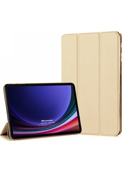 Samsung Galaxy Tab S10 Fe Kılıf Slim Translucent Back Smart Cover Gold