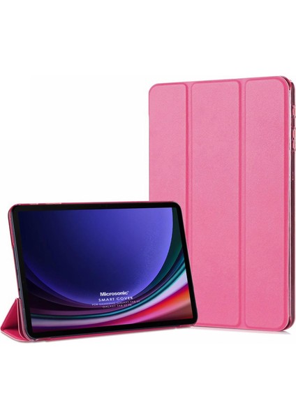 Samsung Galaxy Tab S10 Fe Kılıf Slim Translucent Back Smart Cover Pembe