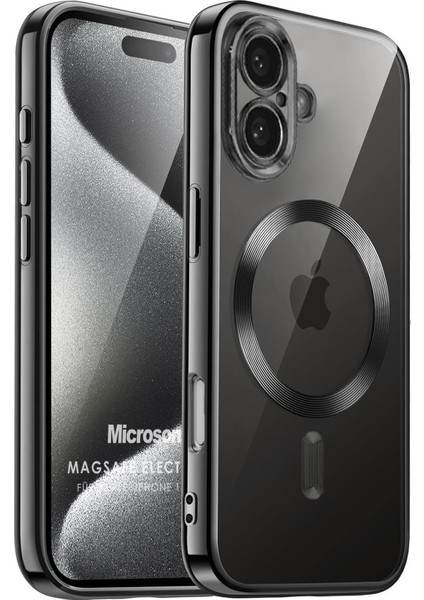 Apple iPhone 17 Kılıf Magsafe Luxury Electroplate Siyah