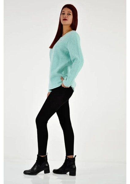 Sıfır Yaka Taş Kurdele Detaylı Triko Kazak fiyatları