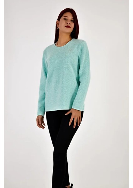 Sıfır Yaka Taş Kurdele Detaylı Triko Kazak modelleri