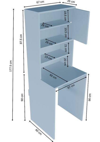 Çamaşır Makinesi Dolabı, Banyo Dolabı, 4 Raflı, Kapaklı, Beyaz Dolap indirimleri