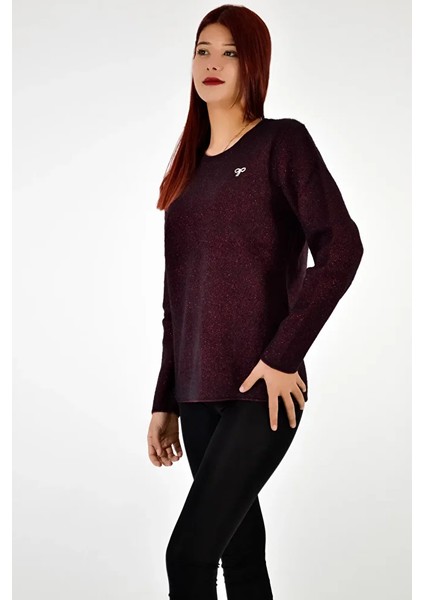 Sıfır Yaka Taş Kurdele Detaylı Triko Kazak indirimleri