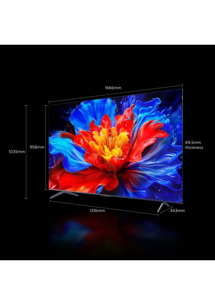 75T8C 75" 190 Ekran Uydu Alıcılı 4K Ultra HD QLED Google TV