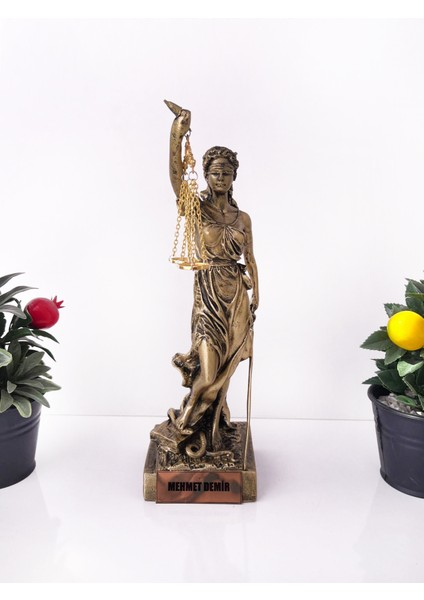 Adalet Heykeli – Gold Themis Biblo | Avukat ve Hukukçu Hediyesi Dekoratif Obje