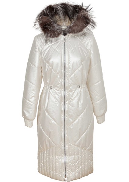 Krem Tekstil-Kürk Kadın Deri Mont - K23IKM320366-H2W