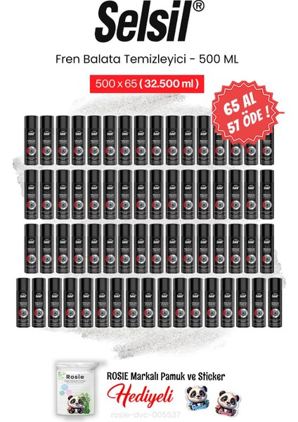 65 Al 57 Öde, 500 ml Fren Balata Temizleyici Sprey ve Rosie Pamuk