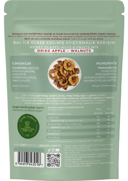 Apple Pie Bal ile Glaze Edilmiş Crunchie Sağlıklı Karışım fiyatları