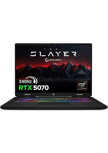 Slayer R9M3D XL-5070 C3 Amd Ryzen 9 9955HX3D 32GB Ram 2tb SSD RTX5070 17" Qhd+ 240Hz IPS Freedos Oyuncu Laptop fiyatları