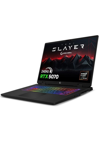 Slayer R9M3D XL-5070 C3 Amd Ryzen 9 9955HX3D 32GB Ram 2tb SSD RTX5070 17" Qhd+ 240Hz IPS Freedos Oyuncu Laptop fırsatları