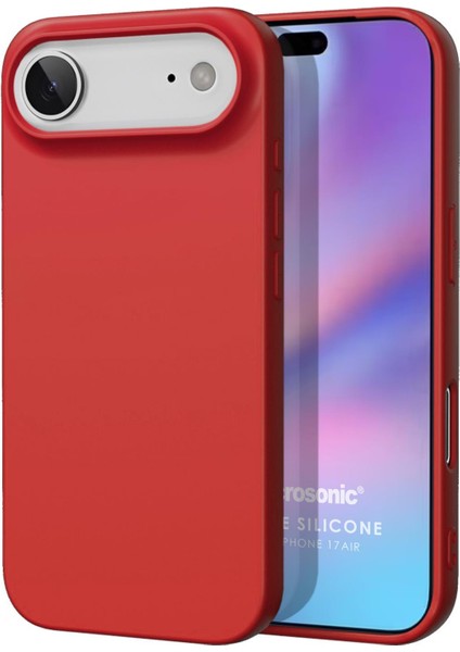 Matte Silicone Apple iPhone 17 Air Kılıf Kırmızı
