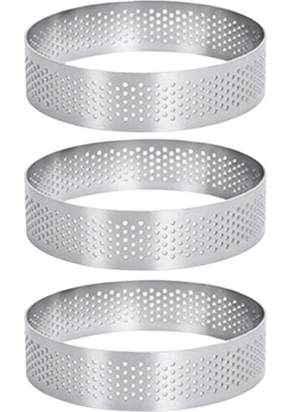 Delikli Tart Kalıbı 9 cm 3 Adet Pyuvarlak 9x2 cm 3 Adet p