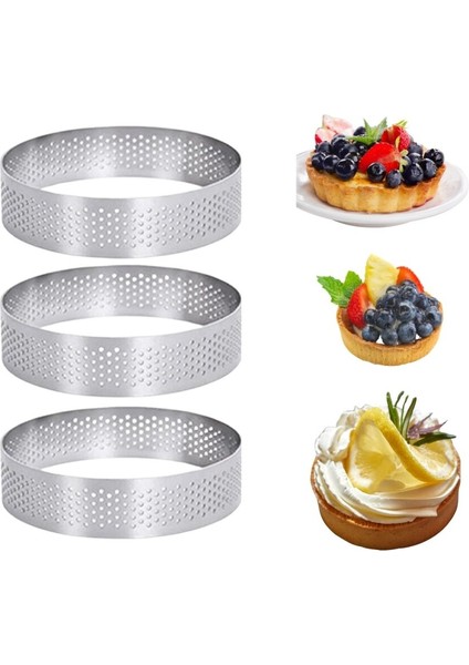 Delikli Tart Kalıbı 9 cm 3 Adet Pyuvarlak 9x2 cm 3 Adet p modelleri
