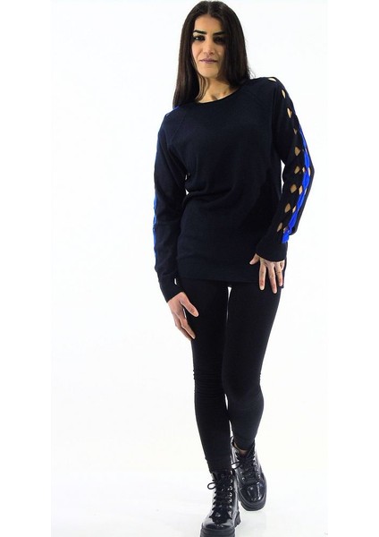 Kol Detaylı Çift Renk Triko Kazak fiyatları