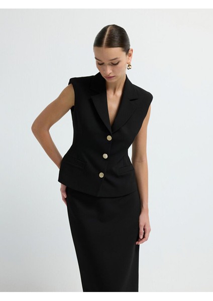 Peplum Yelek Siyah 17943340004 fırsatları