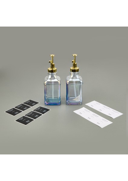 Pablo Lüsterli 2'li Cam Sıvı Sabunluk - Şeffaf / Sarı - 500 ml fiyatları